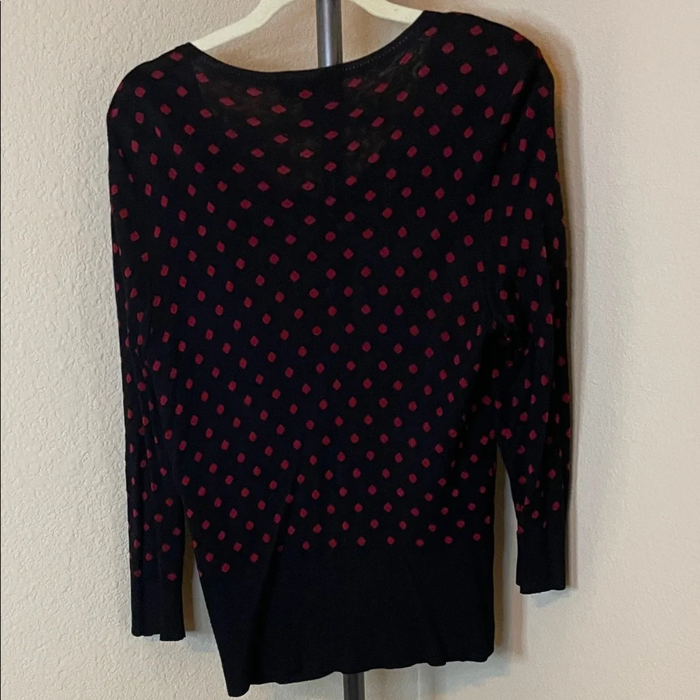 Tommy Bahama Black and Red Polka Dot Cardigan - Picture 3 of 4